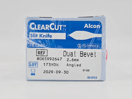 Alcon 8065992647 ClearCut Slit Knife Dual Bevel 2.6mm Angled 6/BX Alcon