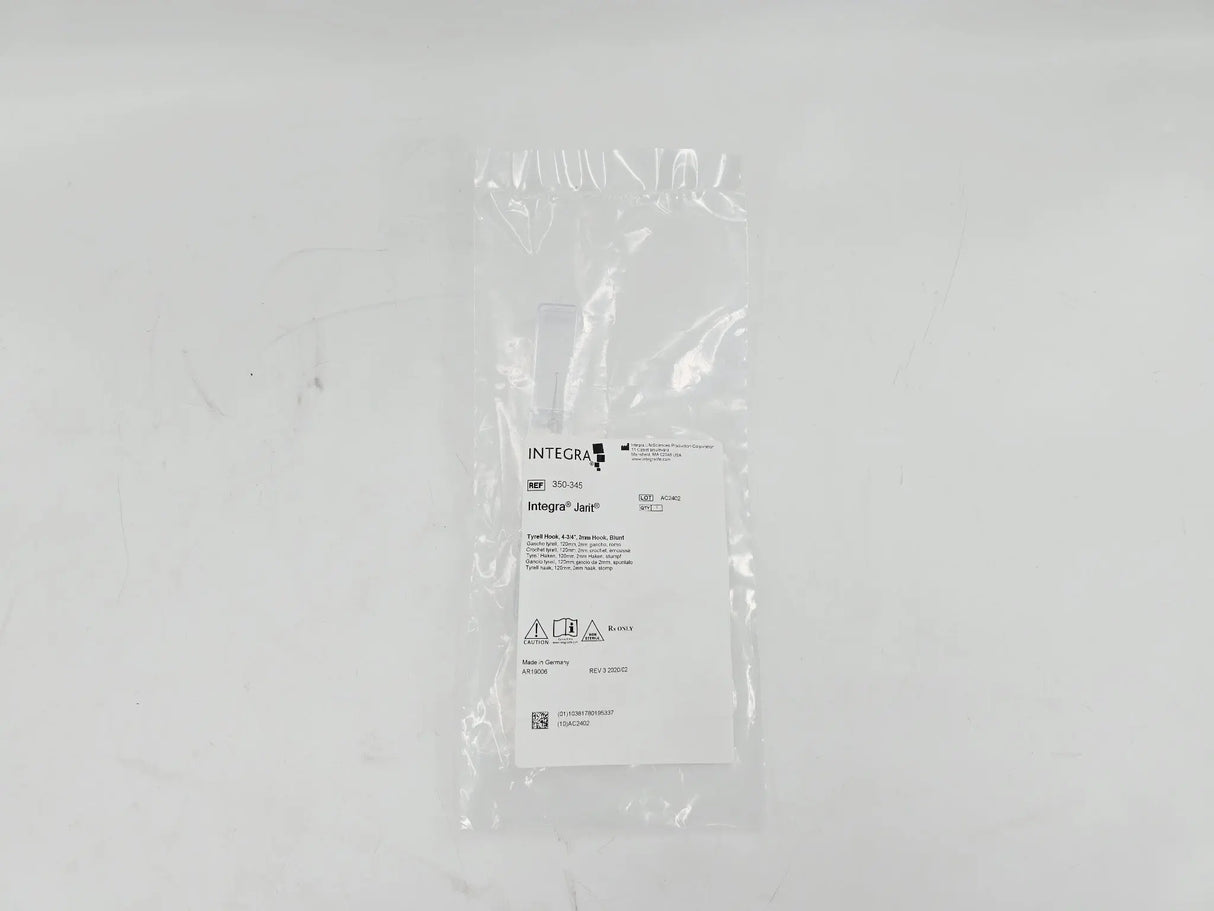 Integra 350-345 Tyrell Hook 4-3/4", 2MM Hook, Blunt Primis Medical