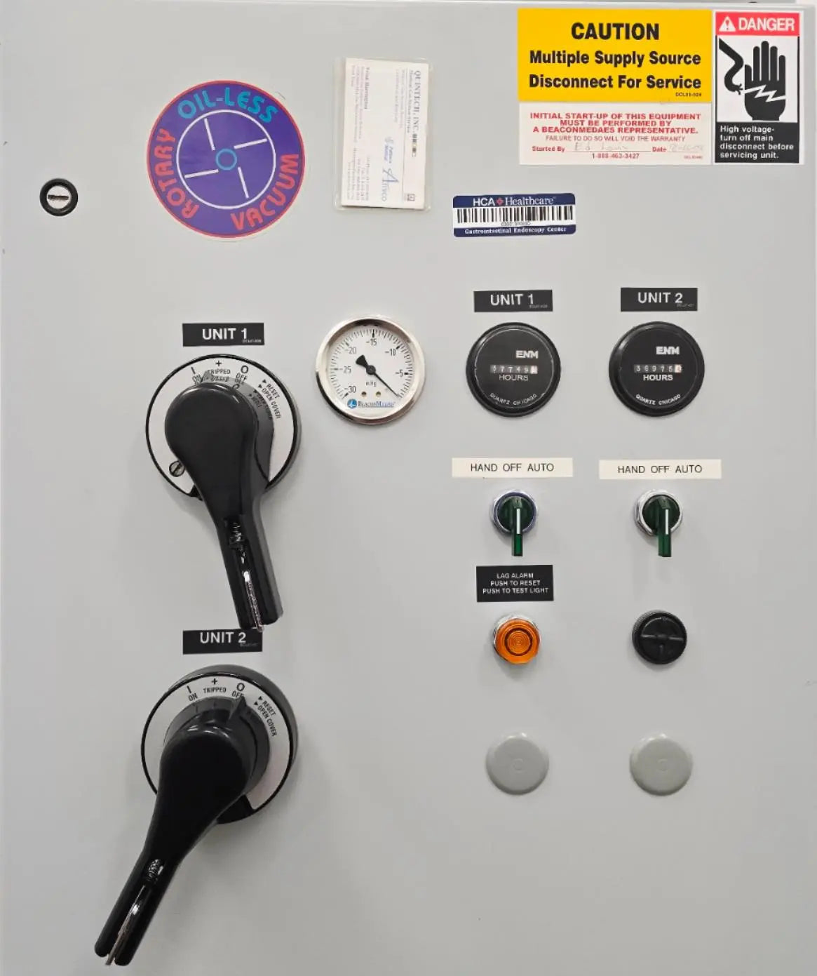 Beacon Medaes Medical Vacuum Pump System Duplex Oil-Less 208V Hospital Suction Primis Medical