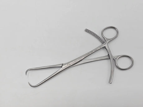 V. Mueller OS911-010 Bone Reduction Forceps Curved 1x1 Sharp Tip Prongs 8" Primis Medical