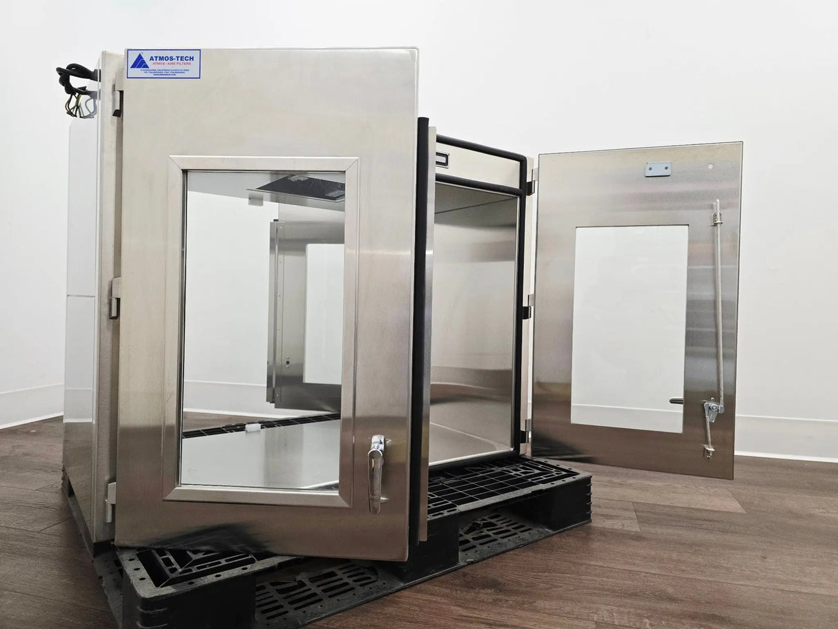 Industrial Stainless Steel Passthrough Cabinet w/Glass Doors Restaurant Wine Bar Primis Medical