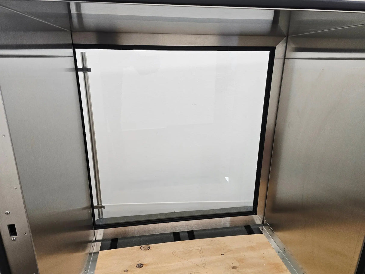 Atmos Stainless Steel Pass-Through Cabinet Interlocking Glass Doors 44x30x45 Primis Medical