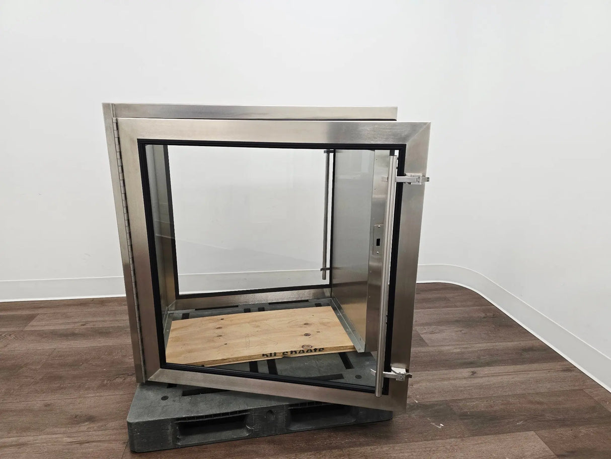 Atmos Stainless Steel Pass-Through Cabinet Interlocking Glass Doors 44x30x45 Primis Medical