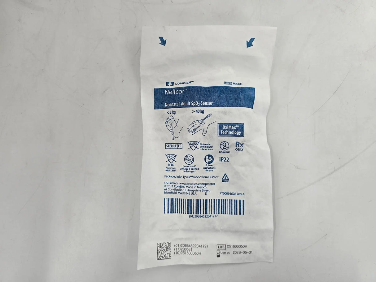 Covidien MAXN Neonatal Adult SpO2 Sensor Box of 24 Primis Medical