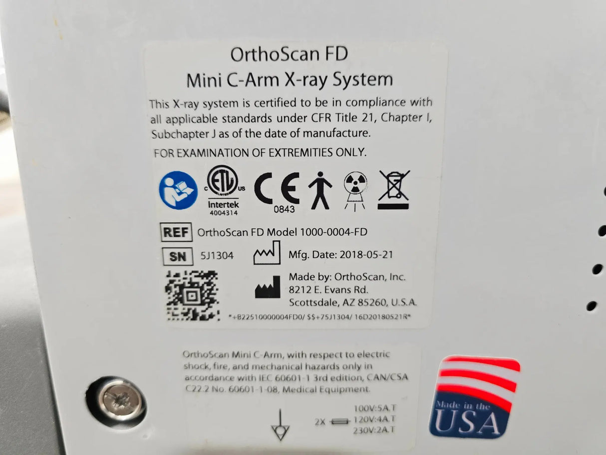 OrthoScan FD 1000-0004-FD Mini C System Primis Medical