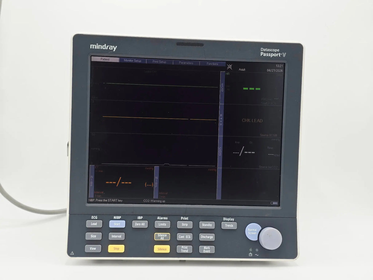 Mindray Passport V 6100F Patient Monitor w/ CO2 Capnography, SpO2, ECG, NIBP Primis Medical