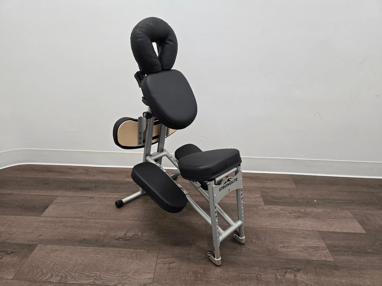 Stronglite Portable Massage Chair Foldable Black w/ Carry Case Primis Medical