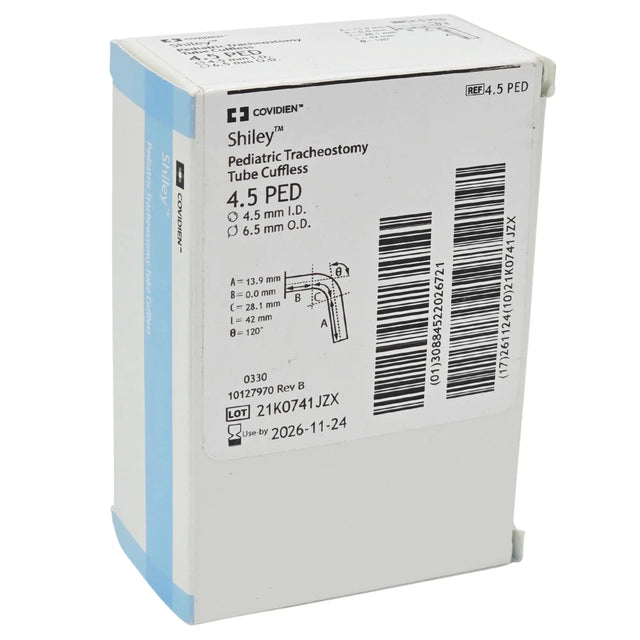 Covidien 4.5 PED Pediatric Tracheostomy Tube - Cuffless Airway Tube Primis Medical