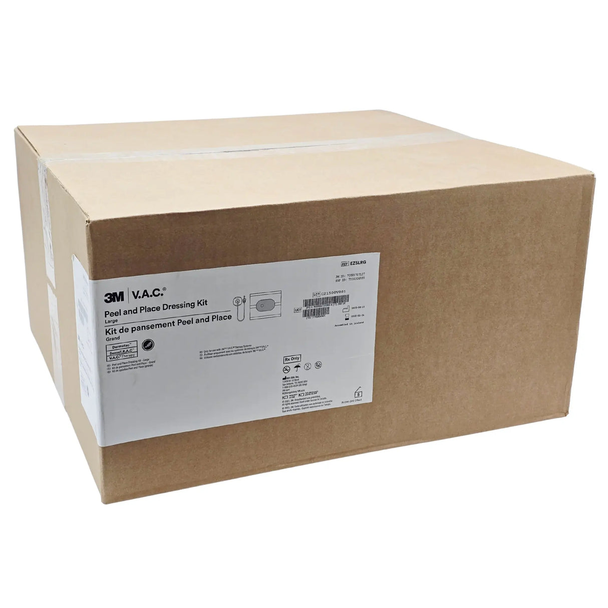 3M KCI EZ5LRGV001 / EZ5LRGV002 V.A.C. Peel and Place Dressing Kit - Large, 5/Case Primis Medical
