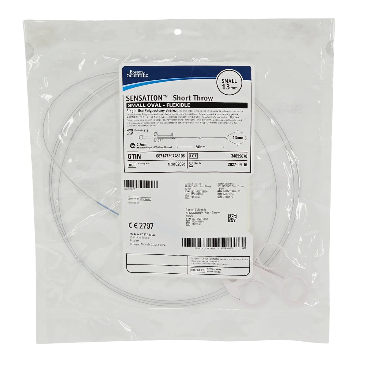 Boston Scientific Sensation Short Throw M00562690 Polypectomy Snare - Single-Use Endoscopic Cutting Snare Boston Scientific