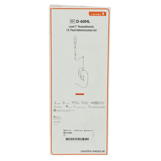 Smiths Medical Level 1 D-60HL Fast Flow Fluid Warmer Disposable Administration Tubing Set – Box of 10 New Smiths Medical