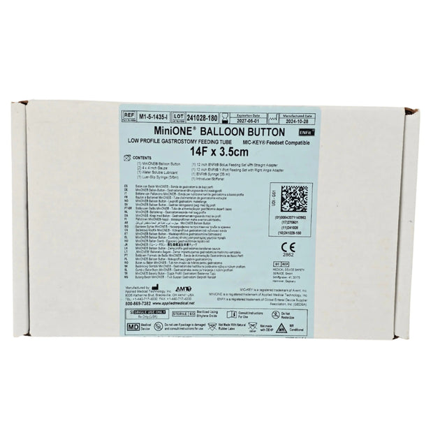 Applied Medical Technology M1-5-1435-I MiniONE Low Profile Balloon Button Gastrostomy Tube Kit 14 Fr 3.5cm ENFit – New Applied Medical