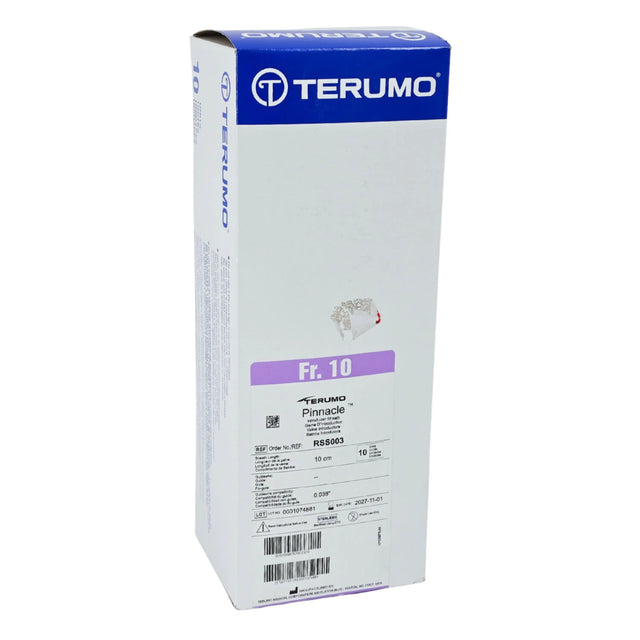 Terumo RSS003 Pinnacle Peripheral Femoral Access Introducer Sheath 10Fr x 10cm – Box of 10 Terumo Medical Corp.