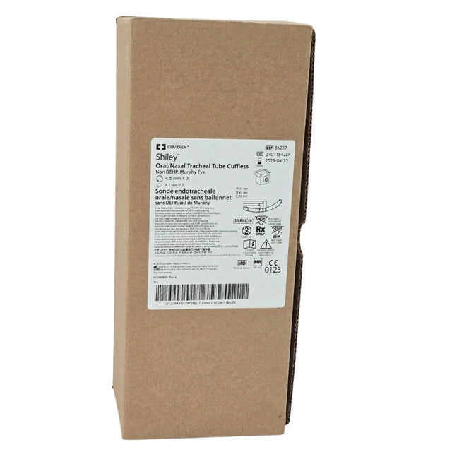 Covidien Shiley 86237 Cuffless Pediatric Oral/Nasal 4.5mm Endotracheal Tube – Box of 10 New Covidien