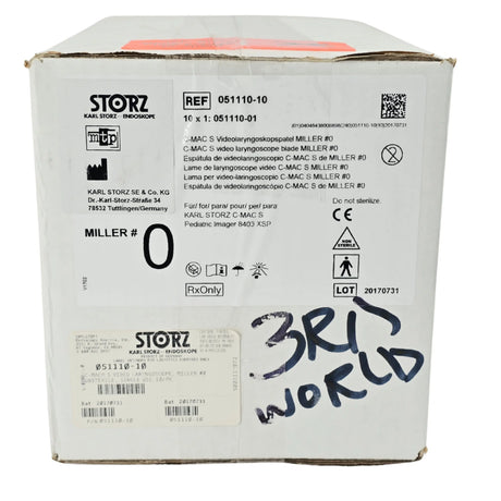 Karl Storz 051110-10 C-MAC S Single-Use Video Laryngoscope Blade Miller 0 – Box of 10 Karl Storz