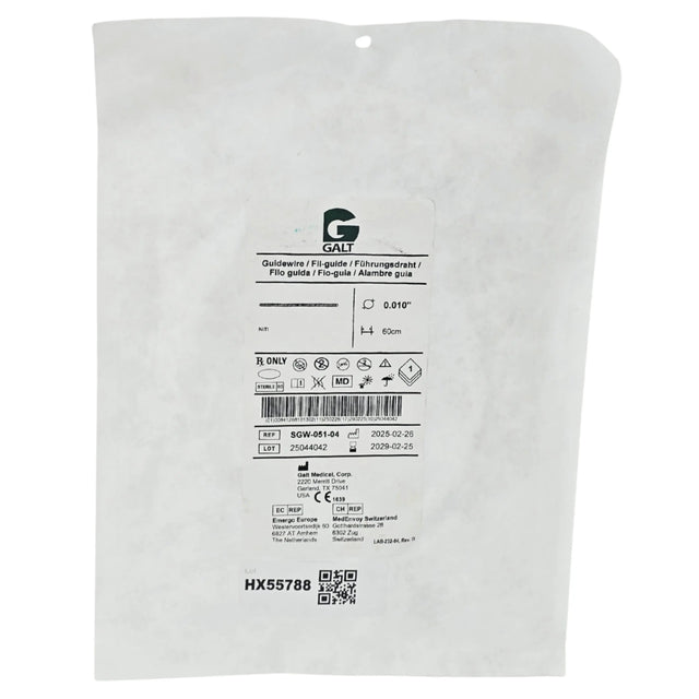 Galt Medical SGW-051-04 Specialty Guidewire 0.010" x 60cm Peripheral Vascular Guidewire – New Galt Medical