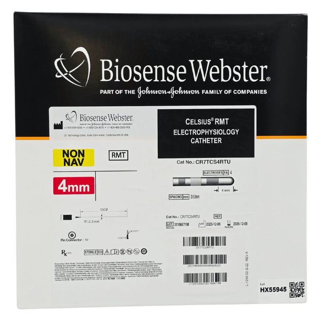 Biosense Webster CR7TCS4RTU Celsius RMT Non-Navigation Electrophysiology Catheter 7Fr x 125cm 4mm Tip – New Biosense Webster