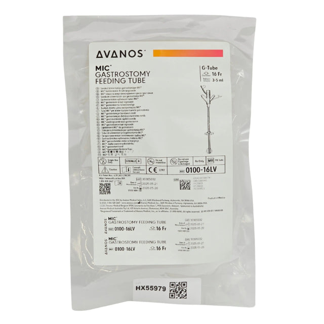 Avanos 94774 MIC Gastrostomy Feeding Tube 16Fr 5mL Balloon 20" Tube – New Avanos