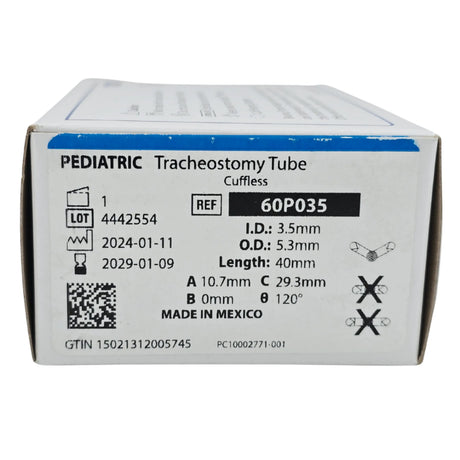 Smiths Medical 60P035 Bivona Pediatric Uncuffed Tracheostomy Tube Size 3.5 3.5mm ID x 5.3mm OD x 40mm – New Smiths Medical