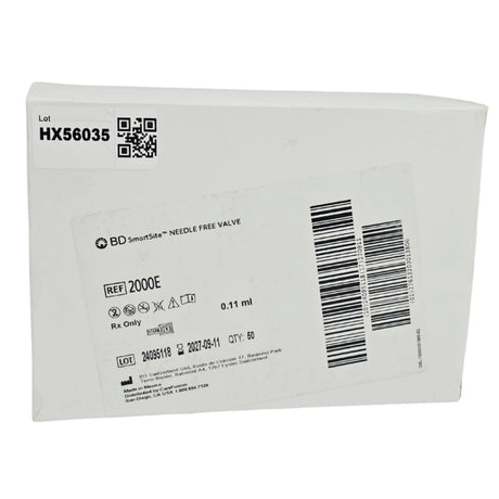 BD SmartSite 2000E Needle-Free IV Connector 0.11mL 50/Case - New BD