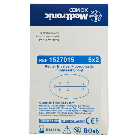 Medtronic 1527015 Reuter Bivalve Fluoroplastic Intranasal Splint Oversize 0.50 mm Thick - New Medtronic