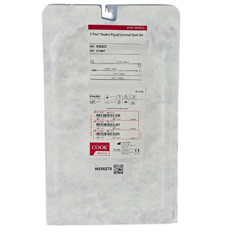 Cook Medical 036322 G14897 C-Flex Double Pigtail Ureteral Stent Set 3.7 Fr 22 cm - New Cook Medical