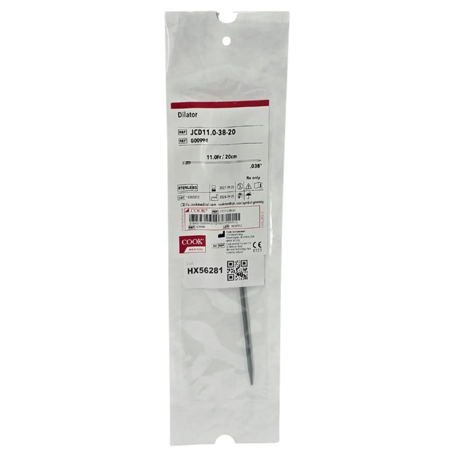 Cook Medical G00994 Standard Fascial Tissue Dilator 11 Fr x 20 cm for 0.038 in Wire Guide - New Cook Medical