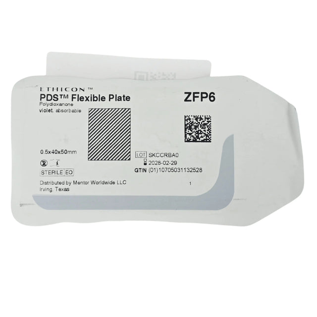 Ethicon ZFP6 PDS Flexible Plate Polydioxanone 0.50 mm x 40 mm x 50 mm - Box of 3 - New Ethicon
