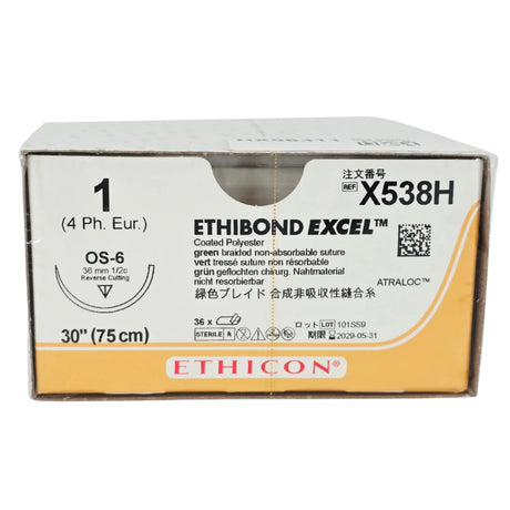 Ethicon X538H Coated Vicryl Suture Size 3-0 Undyed 18 in PS-2 Needle - Box of 36 - New Ethicon