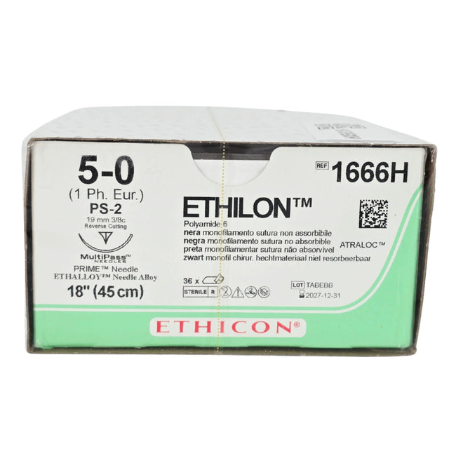 Ethicon 1666H Coated Vicryl Suture Size 3-0 Violet 27 in SH Needle - Box of 36 - New Ethicon