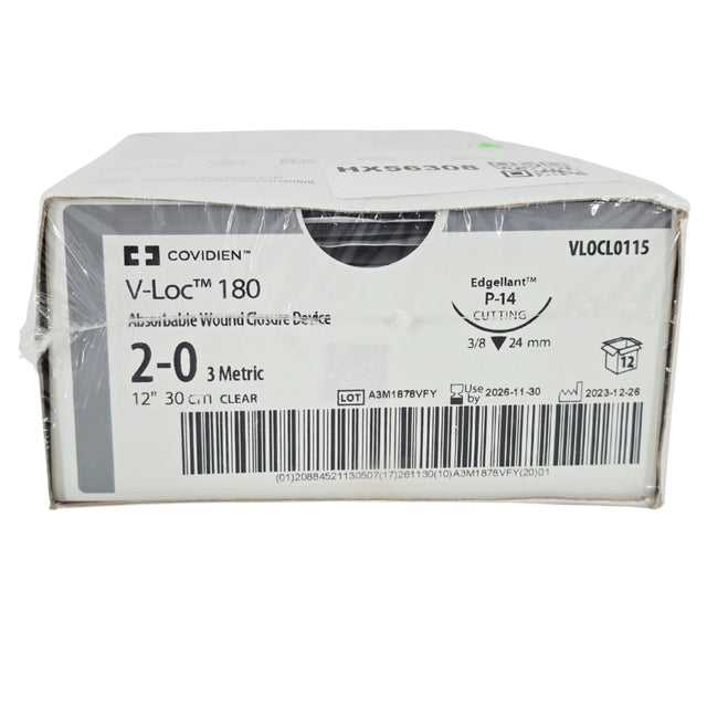 Covidien VLOCL0115 V-Loc 180 Absorbable Wound Closure Device 3-0 Green 18 in V-20 Needle - Box of 12 - New Covidien