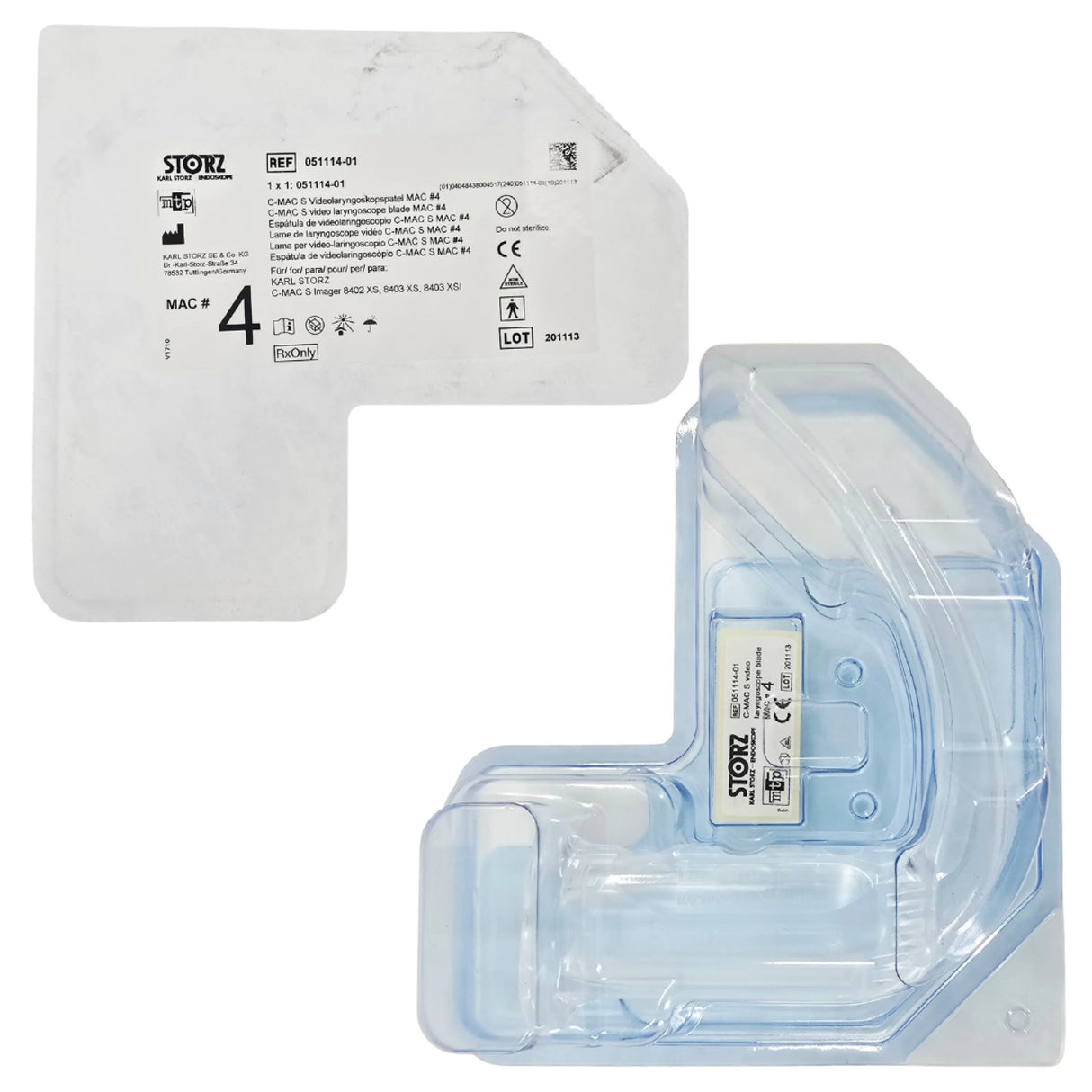 Karl Storz 051114-01 C-MAC S Video Laryngoscope Blade, Macintosh Size 4 - New / Sterile Karl Storz