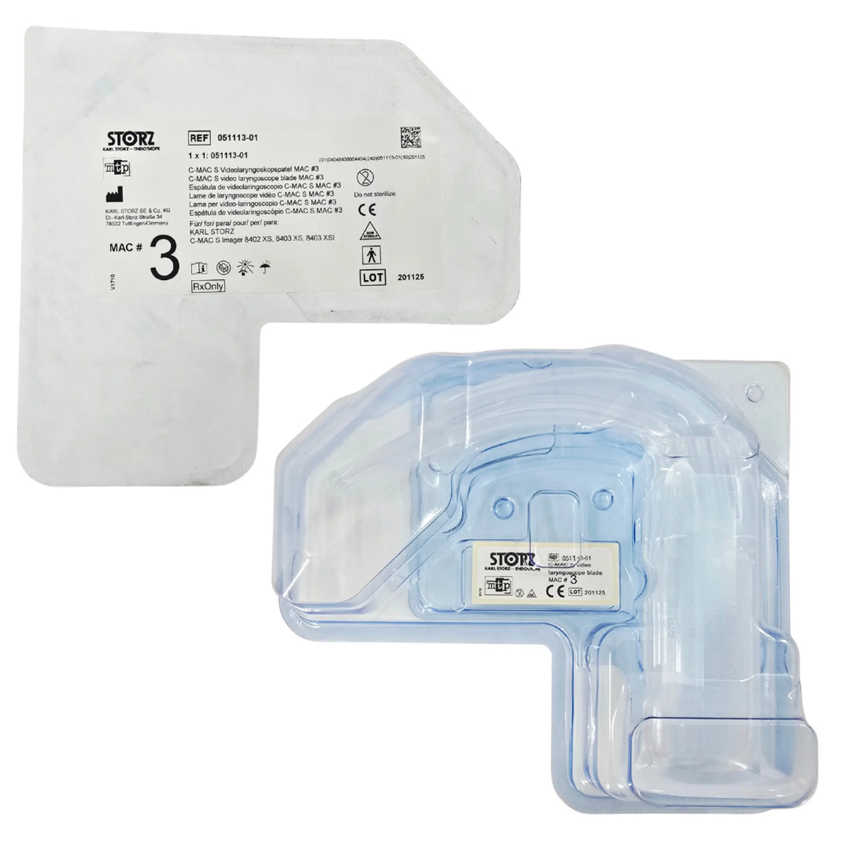Karl Storz 051113-01 C-MAC S Video Laryngoscope Blade, Macintosh Size 3 - New / Sterile Karl Storz