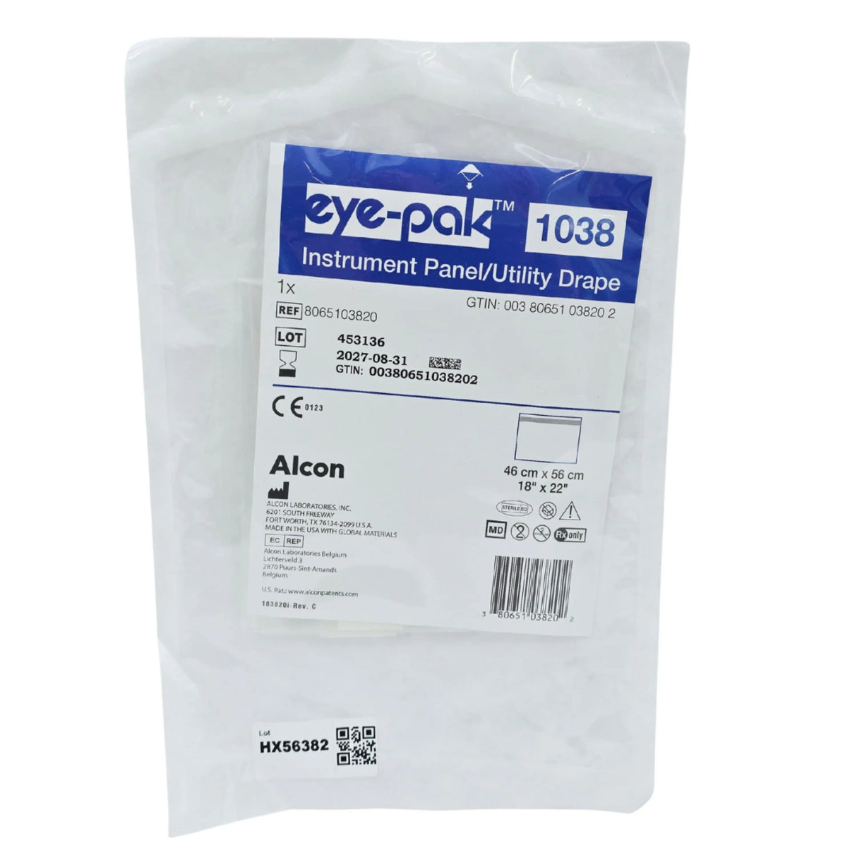 Alcon 8065103820 Eye-Pak 1038 Instrument Panel / Utility Drape, 18" x 22" - New / Sterile Alcon