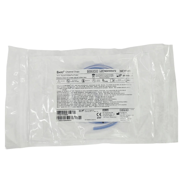 Bard 072230 Silicone Channel Drain, 19 Fr Round Hubless - Each (1/EA) - New / Sterile Bard