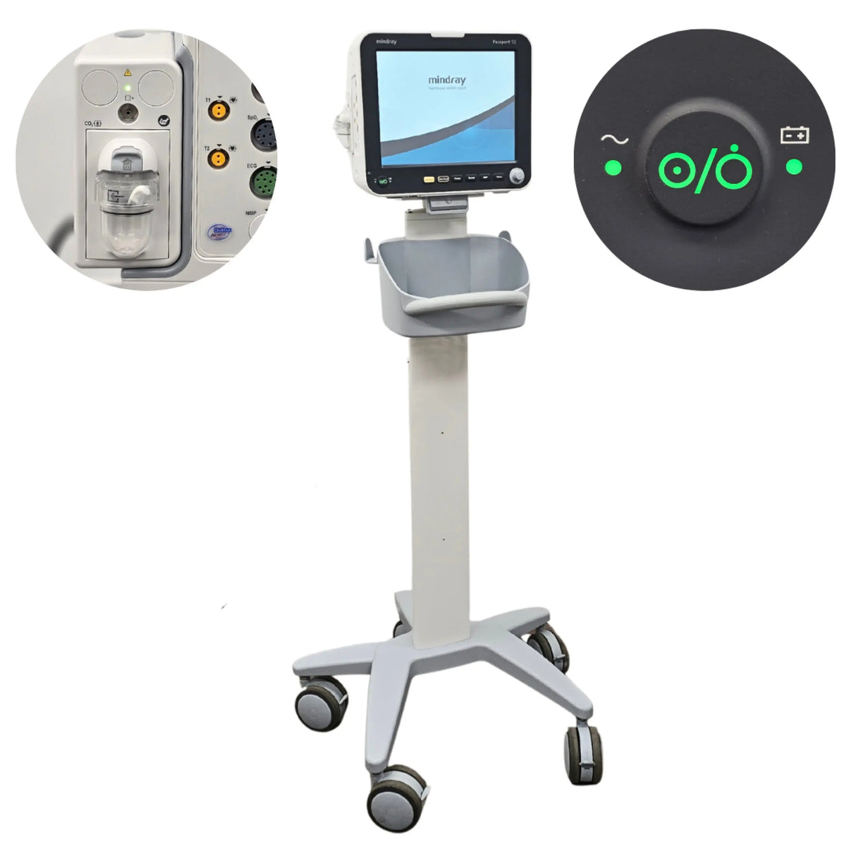 Mindray Passport 12 Patient Monitor with Rolling Stand - Pre-Owned Mindray