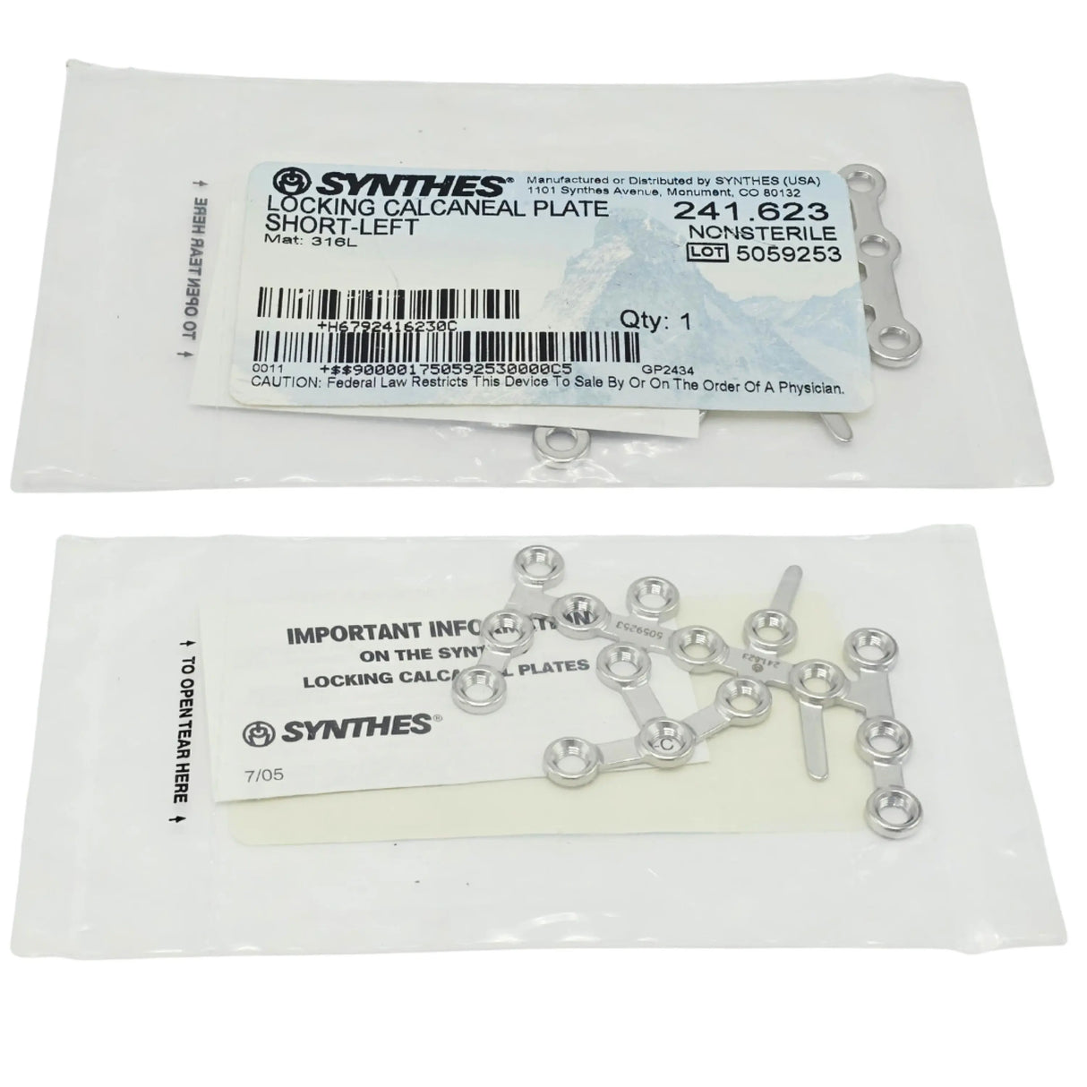 Synthes 241.623 2.7mm Reconstruction Plate (Stainless Steel) - New Synthes