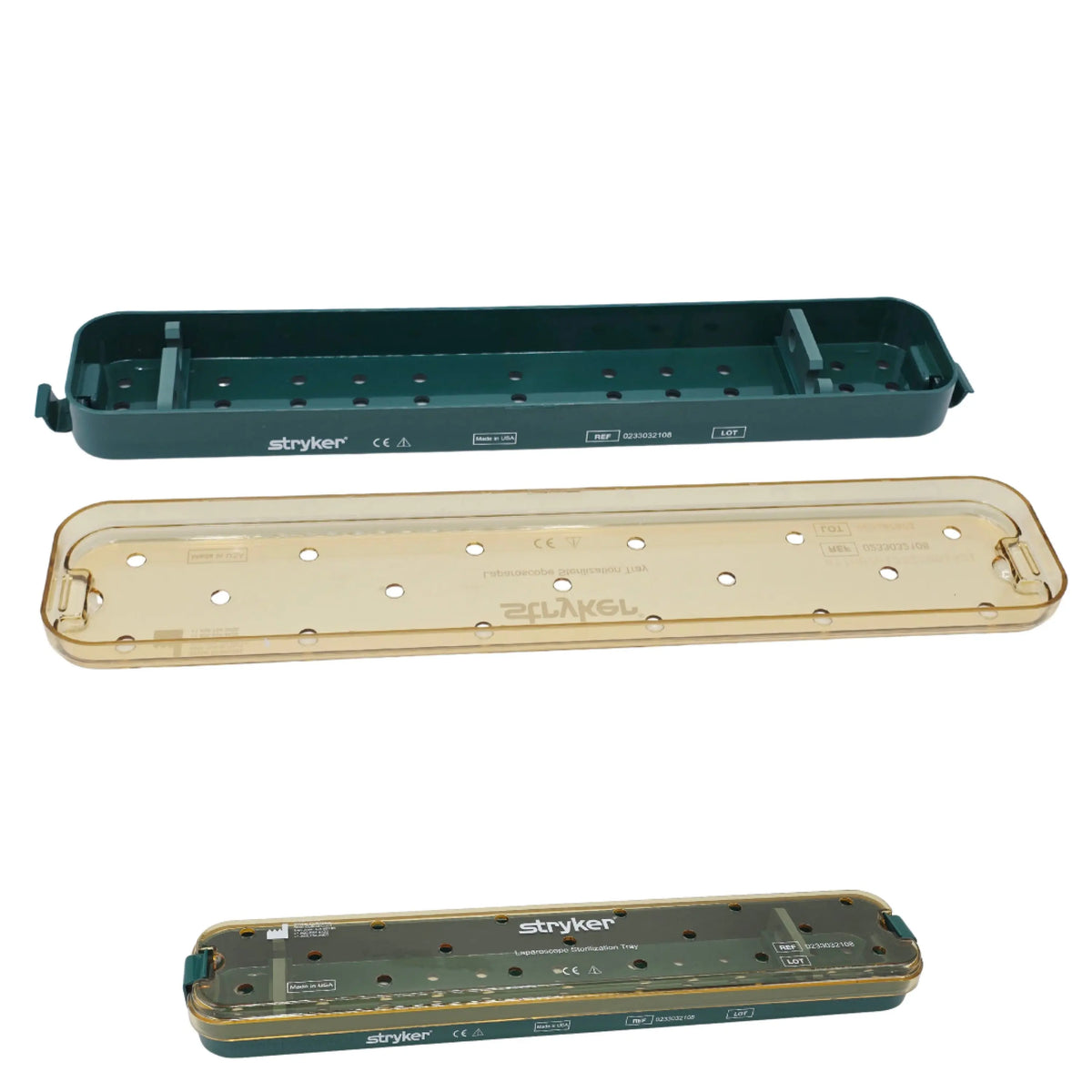 Stryker 0233032108 Laparoscope Sterilization Tray Surgical Instrument Case 1/EA
