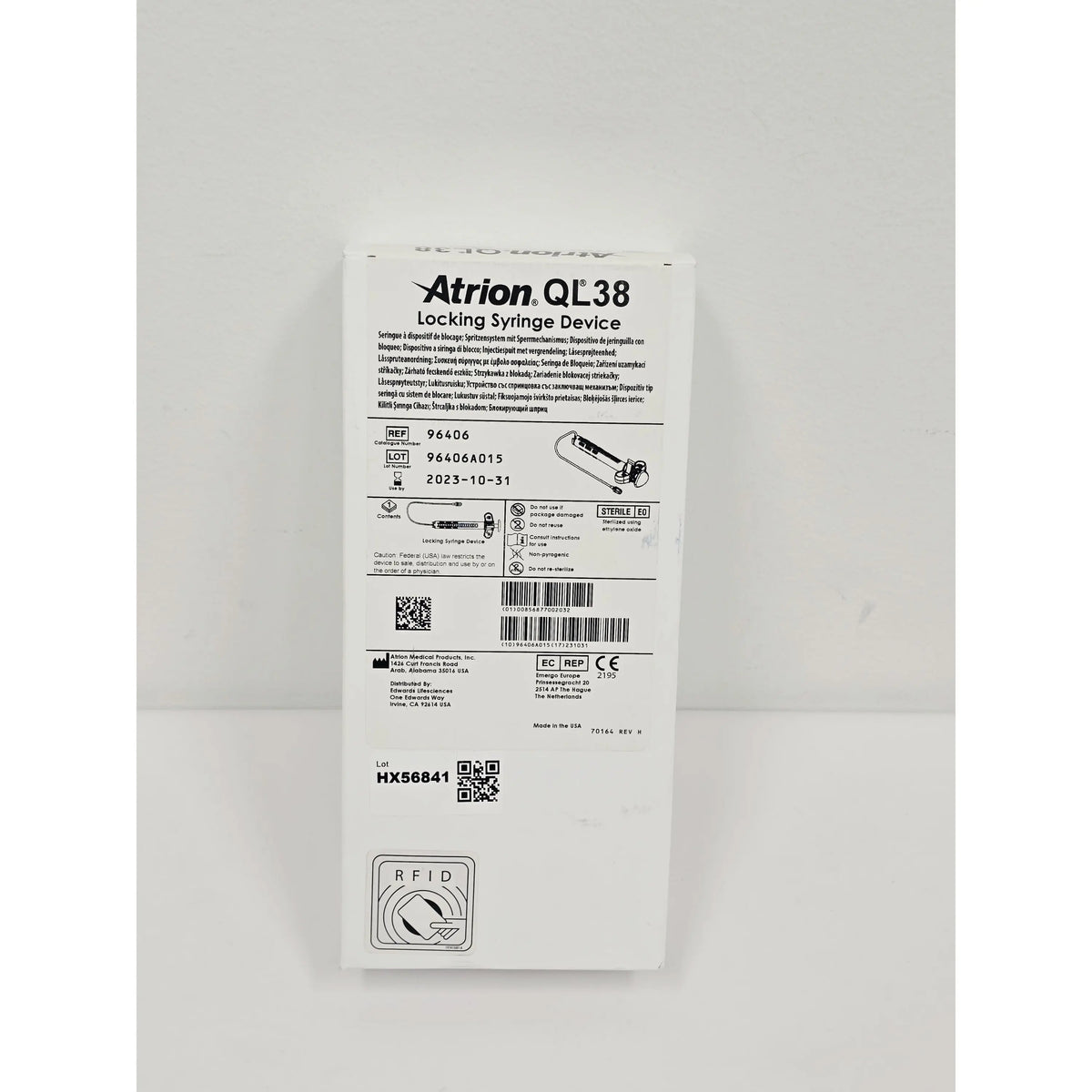 Atrion Medical Products, Inc., QL38, BX/1, New - Inner Sterile Package Intact, 00856877002032, EXPIRED Atrion Medical Products, Inc.