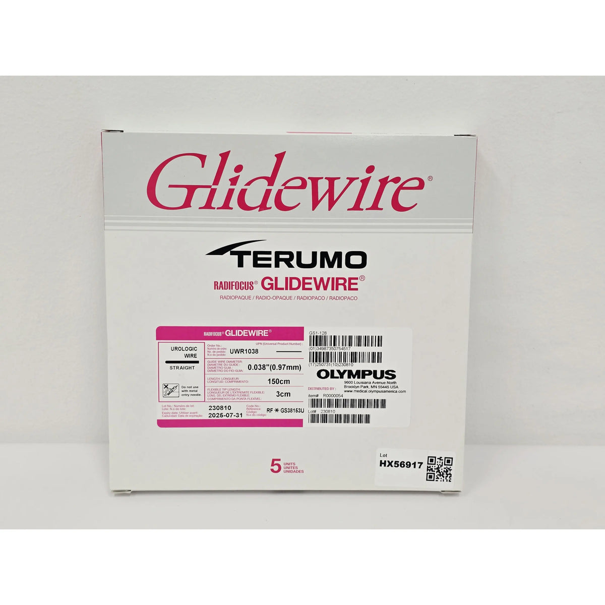 Terumo Corporation, UWR1038, BX/1, New - Inner Sterile Package Intact, 34987350754517, EXPIRED Terumo Corporation