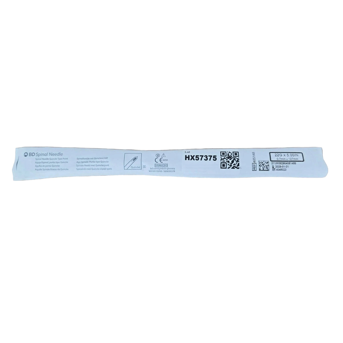 BD 405148 Quincke Spinal Needle 22G x 5in 1/EA