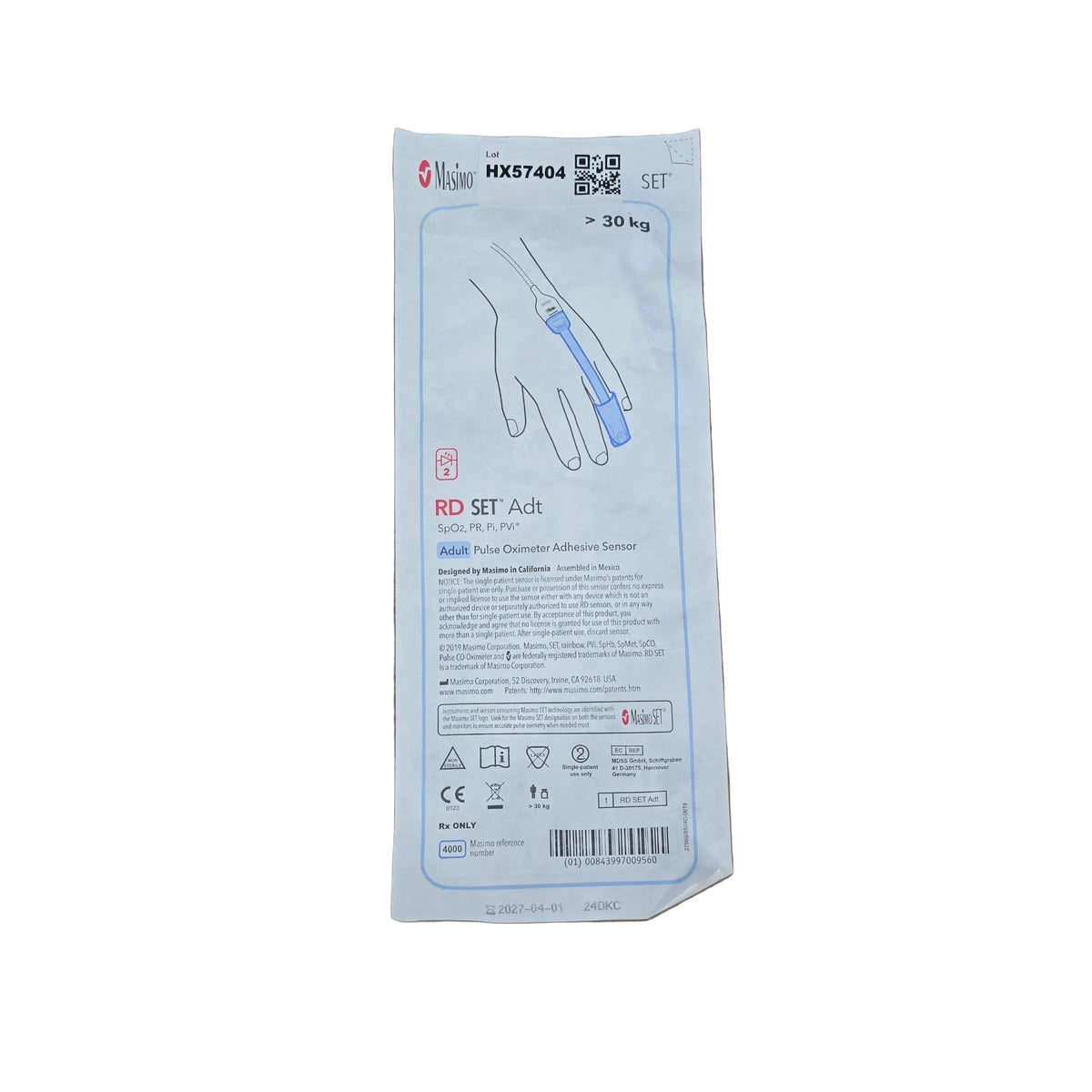 Masimo 4000 RD SET Adt Adult Disposable SpO2 Sensor 1/EA