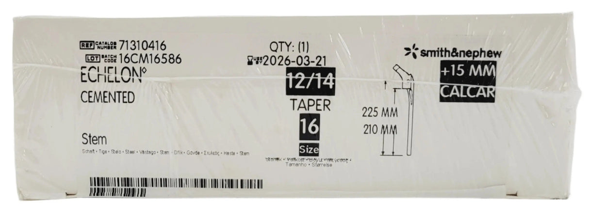 Smith & Nephew, Inc. 71310416 Uncoated femoral stem prosthesis, one-piece Smith & Nephew, Inc.