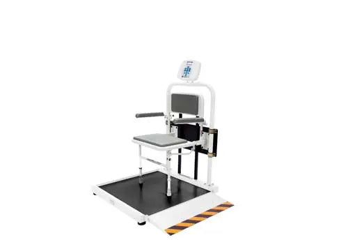 Health o meter Professional 2500CKG-BT Digital Wheelchair Ramp Scale - 1,000 lb / 454 kg, KG Only, Pelstar Wireless Technology, Fold-Away Seat Health O Meter