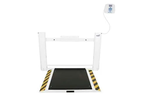 Health o meter Professional 2900KL-AM Antimicrobial Wall-Mounted Fold-Up Wheelchair Scale - 1,000 lb / 454 kg, LB/KG, ADA-Focused Clinical Weighing Health O Meter