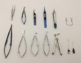 Ophthalmic Surgical Set w/ Case Various Manufacturers Set of 14 Unbranded