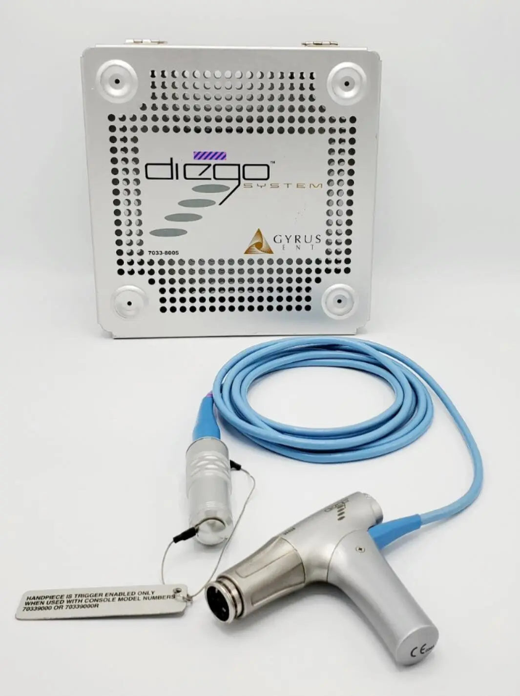 Gyrus 70339001 Diego System ENT Shaver Handpiece and Sterilization Case 7033-8005 Gyrus