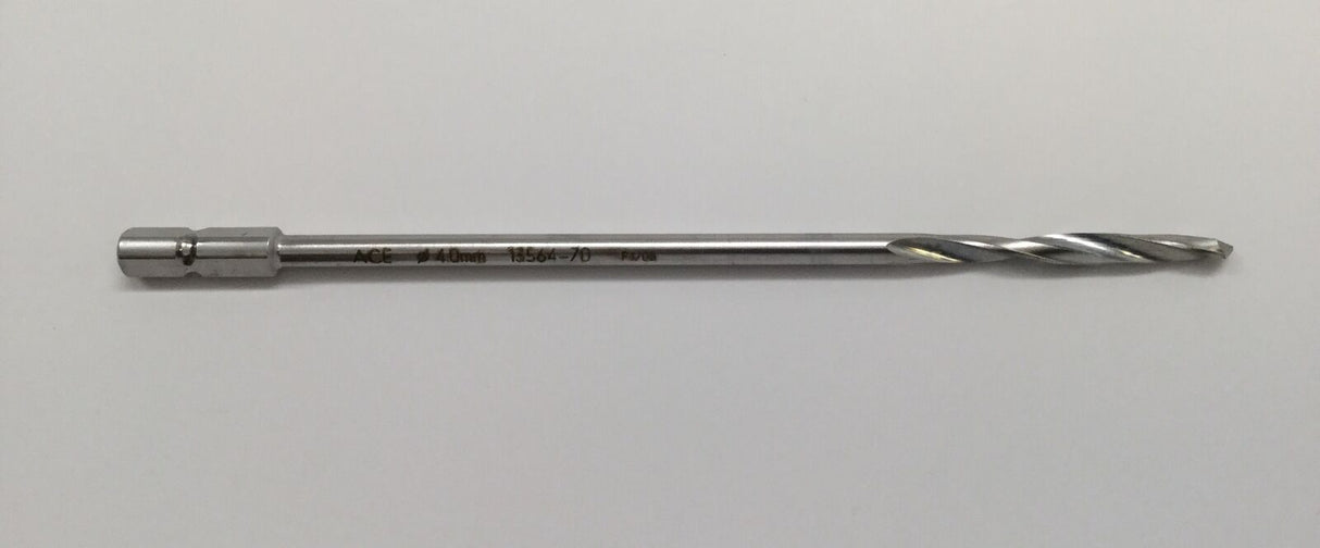 DePuy Ace 13564-70 Solid Over Drill Bit 4mm Orthopedic 5-1/2"
