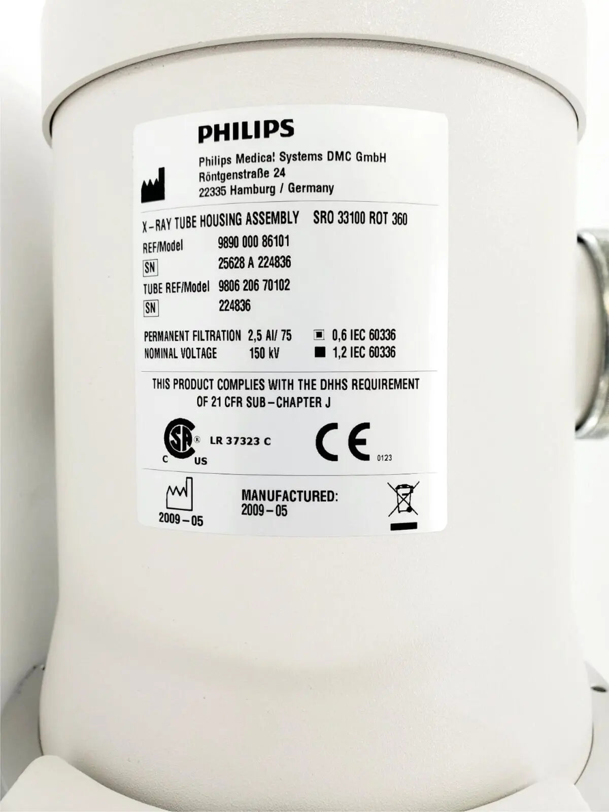 Philips 9806-206-70102 Easy Diagnost Eleva R/F Room X-Ray Tube Housing Assembly Philips