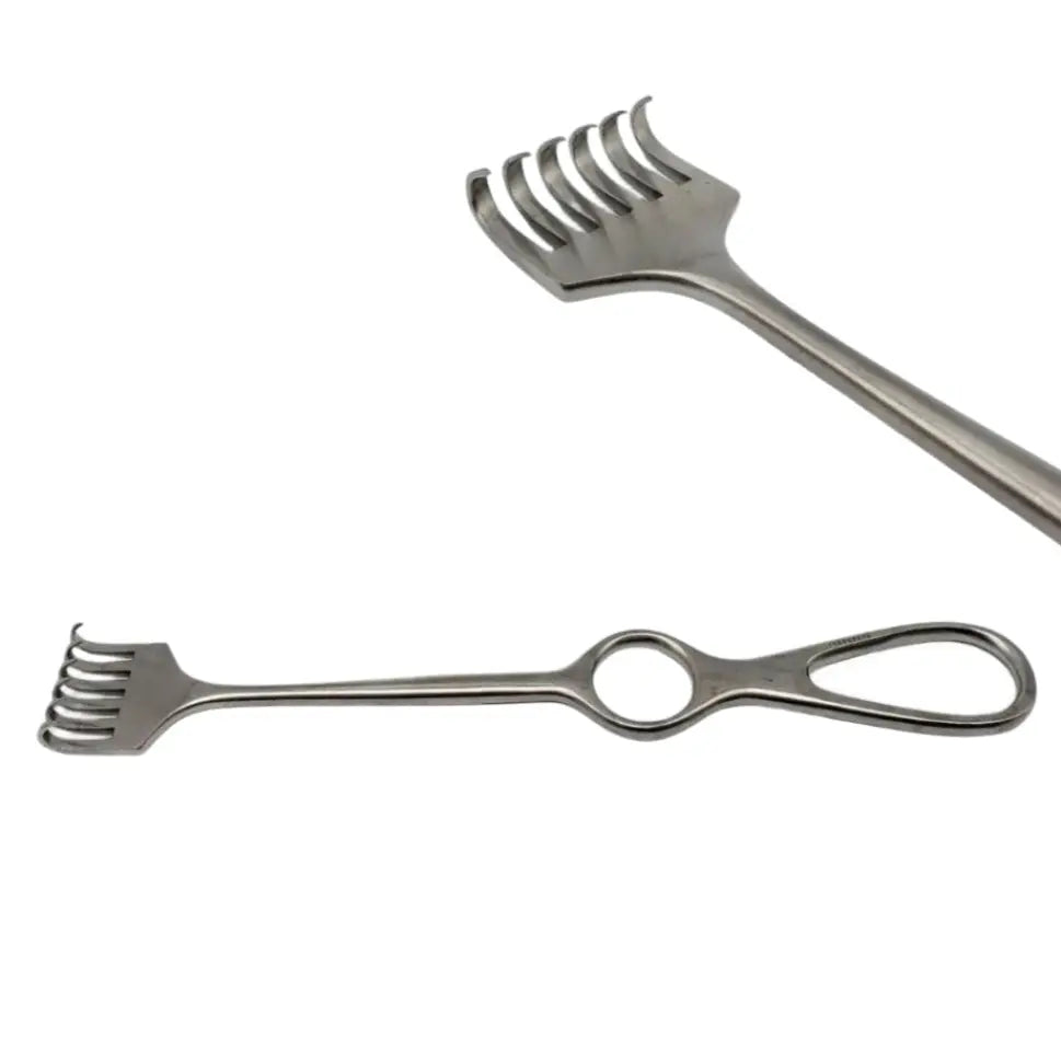 Jarit 200-273 Volkmann Hand Held Retractor 6 Prong 28mm Tip Width Sharp 8-1/2" Jarit